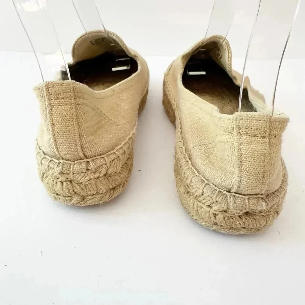 SOLUDOS Size 6 Tan Canvas Espadrille‎ Flats Casual Summer
